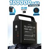 Bagajon PW-155 100.000MAH Taşınabilir Enerji Istasyonu Powerbank 22.5W Hızlı Şarj Dahili Lightning Type-C Kablolu 4 USB Dijital Ekranlı LED Kamp Feneri - 001-Renkli