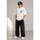 BAGAND Premium Basketbol Baskılı Oversize Unisex Tişört %100 Pamuk Minimal Slam Dunk Streetwear Beyaz T-Shirt