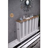 BAGAX Petek Üstü Dekoratif Dresuar – Kalorifer Gizleme Antre Konsolu | Dar Alanlar İçin Modern ( iç 116 ) ( dış 120 cm ) D6