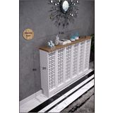 BAGAX Petek Üstü Dekoratif Dresuar – Kalorifer Gizleme Antre Konsolu | Dar Alanlar İçin Modern ( iç 116 ) ( dış 120 cm ) D8