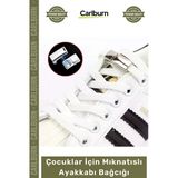 #Bağcık Beyaz Renk Klipsli Manyetik Lastikli Pratik Konforlu Çocuklar İçin Mıknatıslı Ayakkabı Bağcığı