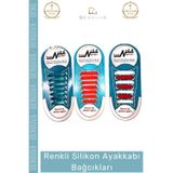 #Bağcık Pratik Esnek Dayanıklı Spor Sneaker Uyumlu Unisex Renkli Silikon Ayakkabı Bağcıkları