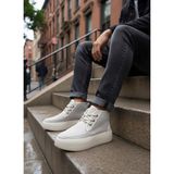 Bağcıklı İçi Kürklü Erkek Sneaker Bot KREM SÜET (BEYAZ TABAN)