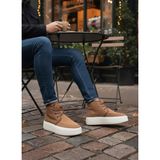 Bağcıklı İçi Kürklü Erkek Sneaker Bot TABA SÜET (KREM TABAN)