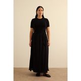 Bağcıklı Viscon Etek - Siyah - XL