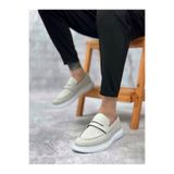 Bağcıksız Keten Beyaz Klasik Erkek Loafer Ayakkabı BA0355-KBYZ