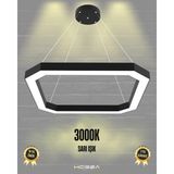 Bagel (Siyah Kasa, Sarı Işık) Ledli Modern Sarkıt Linear LED Avize Salon Mutfak Oturma Odası Yatak Odası Antre Hol LED