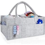 Bages Gri Keçe Anne Bebek Bakım Çantası Düzenleyici Organizer 33x23x18 cm Polyester Malzeme