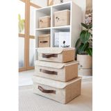 Bages Jüt Kapaklı Dolap Içi Organizer Takı, Makyaj, Banyo, Ofis Düzenleyici Saklama Kutusu 26X20X10 cm - Bej - 1 Adet
