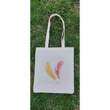 Bagessen Sarı ve Pembe Tüylü Bez Çanta - 35CMX40CM