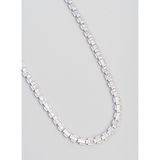 Baget Taşlı 18 Ayar Beyaz Altın Kaplama 42 cm Gümüş Gerdanlık