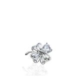 Baget Taşlı Yonca Kadın Gümüş Broş Yaka İğnesi 2.5X1.7cm [Kjn-2059]