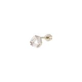 BAGET ÜÇGEN GÜMÜŞ TRAGUS PIERCING - RODYUM BEYAZ