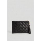 Bagfoni Siyah Üçgen Desenli Portföy Clutch El Çantası