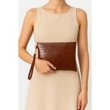 Bagfoni Taba Kroko Desenli El Askılı Portföy Clutch Çanta