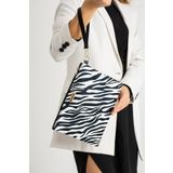Bagfoni Zebra Desenli El Askılı Portföy Clutch Çanta