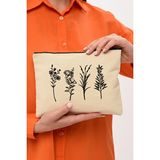 Bagg Clutch 4 Dallı Çiçek Kanvas Makyaj Çantası