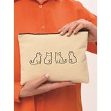 Bagg Clutch Minik Kediler Kanvas Makyaj Çantası