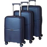 Baggaj V2520 Pp Super Lıght Valiz Black Set - Light Blue