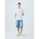 Baggy Fit Erkek Şort - Denim - L