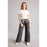 Baggy Fıt Poplin Pantolon Kız Çocuk