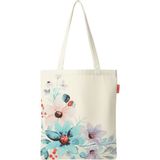 Baghashtag Canlı Çiçekler Baskılı Bez Çanta - Krem - 38x42