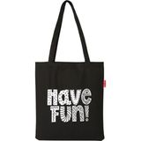 Baghashtag Have Fun Baskılı Siyah Bez Kadın Günlük Çanta
