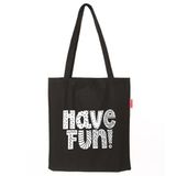 Baghashtag Have Fun Baskılı Siyah Bez Kadın Günlük Çanta