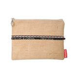 Baghashtag Minimal Siyah Fosfor Püsküllü Jüt Clutch Bez Çanta - Kahverengi
