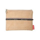 Baghashtag Minimal Siyah Fosfor Püsküllü Jüt Clutch Bez Çanta