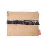 Baghashtag Siyah Ip Püsküllü Jüt Clutch Bez Çanta - Kahverengi