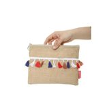 Baghashtag Trabzon Renkli Pon Pon Püsküllü Jüt Clutch Bez Çanta