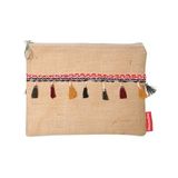 Baghashtag Vintage Pon Pon Püsküllü Jüt Clutch Bez Çanta