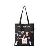 Baghashtag What is in My Bag Baskılı Bez Kadın Günlük Çanta