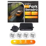 Baghes 18,5 mm Gri Park Sensörü 4 Sensörlü Geri Park Sensörü Kiti Sesli Uyarılı Araç Park Asistanı