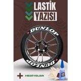 Baghes Dunlop Motosiklet Ve Otomobil Araç 3d Oto Lastik Yazısı Sticker Arma Seti – 8 Adet