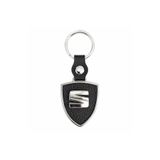 Baghes Seat Logolu Metal Deri Oto Anahtarlığı, 9cm x 3.5cm Boyut, Şık Hediyelik Araba Aksesuar