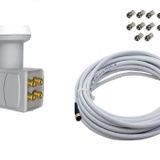 BAĞIMSIZ 4 ÇIKIŞ LNB ELENBİ 30 METRE ANTEN KABLOSU 10 ADET F