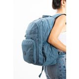Baginn 571 Collection Okul Çantası Çok Cepli Yağmur Geçirmez Klinkır Kumaş (Mavi)