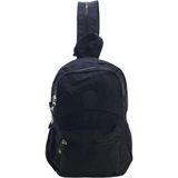 Baginn Bodybag Göğüs Çantası Çok Cepli Hafif Klinkır Kumaş Unisex Badybag Sırt Çantası - Siyah