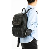 Baginn Deri Kadın Sırt Çantası Troklu Çok Cepli Günlük Kullanım Için Ideal 30*25 cm - 30 x 25 cm - Siyah