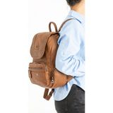 Baginn Deri Kadın Sırt Çantası Troklu Çok Cepli Günlük Kullanım Için Ideal 30*25 cm - 30 x 25 cm - Taba