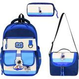 Baginn Erkek Çocuk 3'lü Ilkokul Çantası 40*30 cm Beslenme Çantası Kalem Kutusu Ortopedik Astronot Nasa - Mavi
