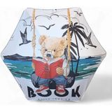 Baginn Erkek Çocuk Baston Şemsiye Reflektörlü Karakter Desenli Boyu 70 cm Çapı 80 cm 6 Telli Isim Etiketli - Kırmızı