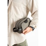 Baginn Erkek El Çantası Kanvas Kumaş Suya Dayanıklı Portföy Stil El Çantası Traş Kozmetik Çantası 20*10 cm - 20 x 10 cm - Gri