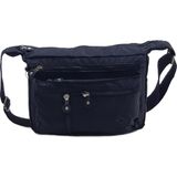 Baginn Kadın Postacı Çanta Çok Cepli Hafif Klinkır Kumaş ile 25*20 cm Orta Boy - Siyah