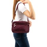 Baginn Kadın Postacı Çanta Hafif Klinkır Kumaş Çok Cepli Çapraz Askılı Omuz Çantası 24*16 cm Günlük Çanta - 24 x 16 cm - Fuşya