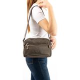 Baginn Kadın Postacı Çanta Hafif Klinkır Kumaş Çok Cepli Çapraz Askılı Omuz Çantası 24*16 cm Günlük Çanta - 24 x 16 cm - Kahverengi