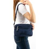Baginn Kadın Postacı Çanta Hafif Klinkır Kumaş Çok Cepli Çapraz Askılı Omuz Çantası 24*16 cm Günlük Çanta - 24 x 16 cm - Lacivert