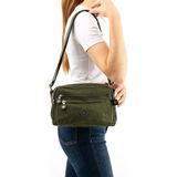 Baginn Kadın Postacı Çanta Hafif Klinkır Kumaş Çok Cepli Çapraz Askılı Omuz Çantası 24*16 cm Günlük Çanta - 24 x 16 cm - Yeşil